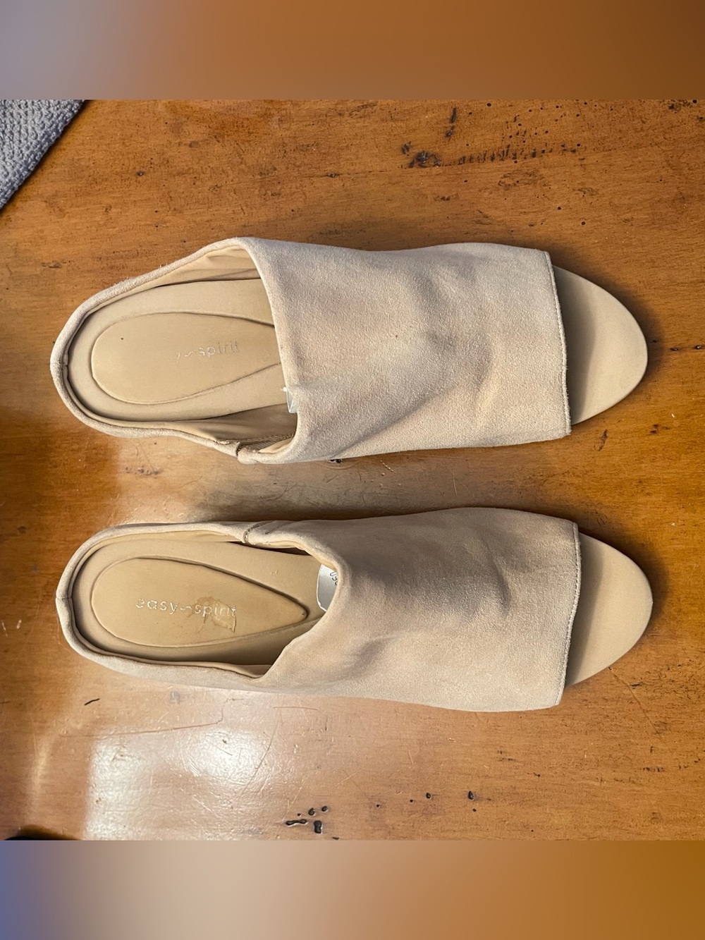 Easy Spirit Beige Open-Toe Slide Sandals